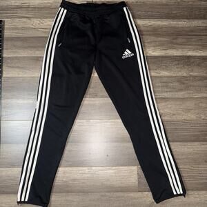 Adidas Soccer Pants Youth Large XL Black 3 Stripe Logo Athletic Joggers